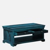 Sheesham Wood Coffee Table In Scratch Resistant Ocean Blue Finish