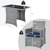 Carry Bird Wicker Patio Furniture Outdoor Balcony Chairs In Grey And Navy Blue Colour