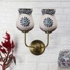 Devansh Metal Electric Wall Light in Gold Colour with Multicolor Shade Count of 2 Lights