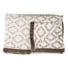White And Coffee Geometric Wool Blanket Single Bed 240 X 160 Cm