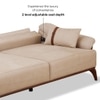 Veronica 3 Seater Fabric Sofa in Honey Beige Colour