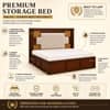 Nayra Solid Wood Comfort King Bed Hydraulic Storage Provincial Teak Finish Mattress 72 x 78 Inches