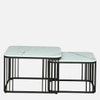 Velt Square Metal Nesting Coffee Table Set Black Finish White Porcelain Top Set Of 2