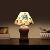 Devansh Conical Multi Cotton Shade Lamp With Wood & Mosaic Glass Base For Decoration/Office/Home/Gifting/Study For Decoration/Office/Home/Gifting/Study -(10X10X14.5) Inches -A