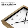 Square Wooden Wall Clock with Roman Numerals and Detailed Minute Track