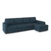 Apollo Sofa (Colour : Indigo Blue, Cushion : Hard, Back Type : Regular, Seating Capacity : Right Aligned 3 Seater + Right Aligned Chaise + Ottoman)