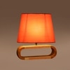 Devansh Orange Cotton Table Lamp With  Wood Natural Base -5