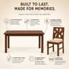 Globally Indian Anvaya Solid Sheesham Wood 6 Seater Dining Table Set 6 Chairs Beige