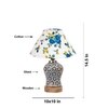 Devansh Conical Multi Cotton Shade Lamp With Wood & Mosaic Glass Base For Decoration/Office/Home/Gifting/Study For Decoration/Office/Home/Gifting/Study -(10X10X14.5) Inches -A