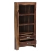 Corner Solid Wood  Bookshelf in Provincial Teak Finish