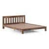 Beirut Solid Wood Bed Queen Size In Teak Finish