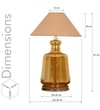 Paola  Amber Glass And Wood Table Lamp With Beige Cotton Shade