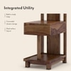 Barrow Solid Wood Bedside Table in Teak Finish