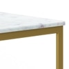 Ivy Rectangular White Marble And Metal Coffee Table In Gold Finish