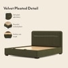 Milan Upholstered Hydraulic Storage King Size Bed In Deep Olive Velvet
