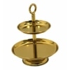 Metalsmith Two Tier Serveware Stand with Ring Handle Gold Finish