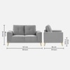 Nency Velvet 2 seater Sofa Grey