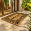 Luxe Home 100% Natural Coir Doormat Welcome Geometric Print (71x45 cm)