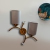 Devansh Metal Electric Wall Light in Gold Colour with Grey Shade Count of 2 Lights