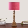 Devansh Pink Jute Table Lamp With  Wood Natural Base (7X7X21.25 Inches)-11