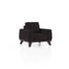 Granada Premium 1 Seater Fabric Sofa in Deep Brown Velvet Colour
