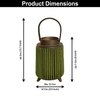 Luxe Home Hanging Bamboo Lantern with Handle or Glass Jar - 2025-331- Green ( 22x14x14 cm )
