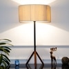 Mizuko Matte Black And Copper Table Lamp With White Cotton Shade