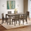 Atlas Crest Storage Solid Wood 6 Seater Dining Table With 6  Atlas Wooden Seat Dining Chairs (Finish : Danish Walnut, Chair Colour : Walnut)