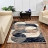 Multicolor Geometric Machine Made Polyester 6 X 9 Feet Carpet