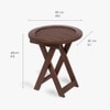 Alfresco Solid Wood Outdoor Folding Round Table with Two Folding Round Chairs in Brown Colour