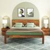 Esra Sheesham Wood King Size Bed Non Storage Honey OakOak Finish (72 x 78 inches)