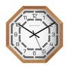 Octagonal Wooden Wall Clock with Natural Finish
