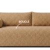 Cozychic Wood 3 Seater With Upholstery Non Storage Sofa In White Colour
