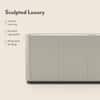 Dorian Engineered Wood Sideboard With Ceramic Top In Taupe High Gloss Finish
