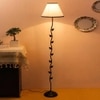 Mela Multicolour Fabric Floor Lamp with Black Iron Base