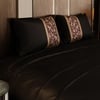 Stoa Paris Satin Bedsheet for Double Bed (228 cm x 254 cm) with 2 Pillow Covers heet for Black Gold