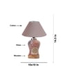 Devansh Conical Grey Cotton Shade Lamp With Wood & Mosaic Glass Base For Decoration/Office/Home/Gifting/Study For Decoration/Office/Home/Gifting/Study -(10X10X14.5) Inches -A