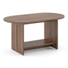 Drew Oval Shape Coffee Table In Classic Walnut