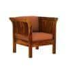 Haveli 2+1+1 Seater Wooden Sofa (Orange Colour, Honey Finish)