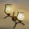 Devansh Metal Electric Wall Light in Gold Colour with Multi Shade Count of 2 Lights