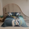 Stoa Paris Super King Size 100% Cotton Bedsheet with 2 Pillow Covers  Size Deep Aqua, Golden Yellow