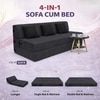Coirfit Folding 4 Seater Double Foam Fold Out Sofa Cum Bed  in Dark Grey Colour