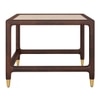 Sera Square Solid Wood And Marble Coffee Table In Mango Walnut Finish