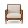 Pisces Solid Wood Cane Accent Sofa Chair in Teak Finish