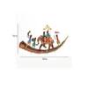 Desert Art Metal Handpainted Royal Baarat Bhopu Wall Hanging with LED in Golden Colour