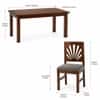 Globally Indian Vedika Solid Sheesham Wood 6 Seater Dining Table Set 6 Chairs Grey