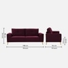 Nency Velvet 3 seater Sofa Red wine