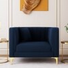 Texude Velvet 1 Seater Sofa Nvay in Blue Colour