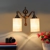 Devansh Metal Electric Wall Light in White Colour with White Shade Count of 2 Lights