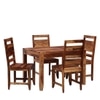 Delmonico 4 Seater Dining Set In Warm Walnut Finish